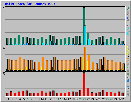 Daily usage for January 2024