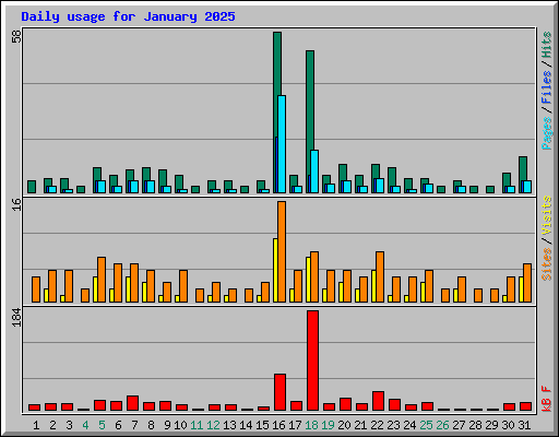 Daily usage for January 2025