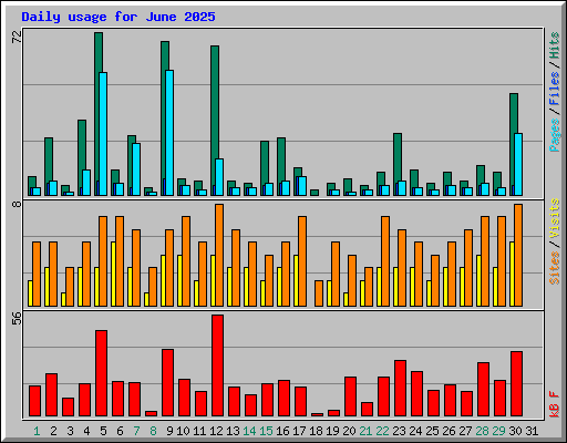 Daily usage for June 2025