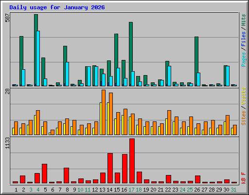 Daily usage for January 2026