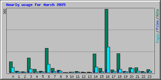 Hourly usage for March 2025