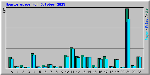 Hourly usage for October 2025