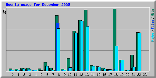 Hourly usage for December 2025