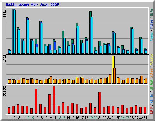 Daily usage for July 2025