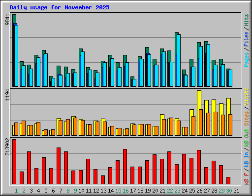 Daily usage for November 2025