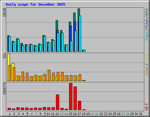 Daily usage for December 2025