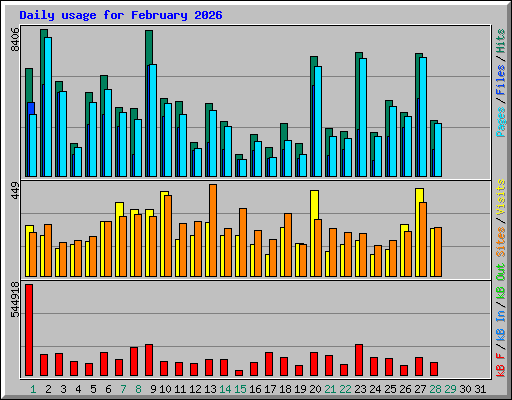 Daily usage for February 2026