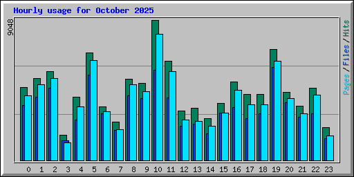 Hourly usage for October 2025