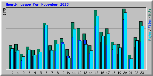 Hourly usage for November 2025